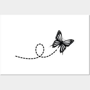 Butterfly with Path Posters and Art